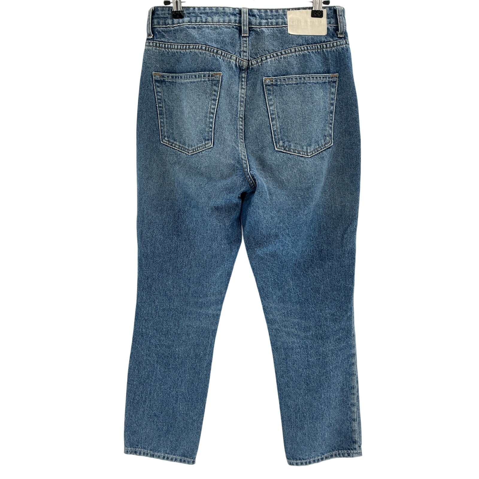 Grlfrnd 'Karolina' Blue High Rise Straight Crop Jean Size 28