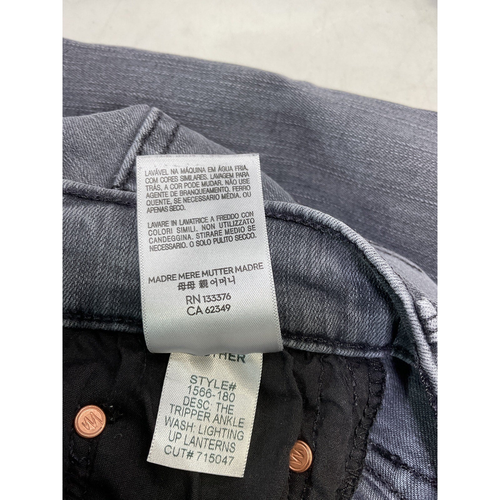 Mother 'The Tripper' Gray Ankle Denim Jean Size 23 - NWT