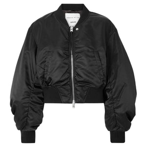 Agolde Cropped Black Jett Bomber Jacket Size XS