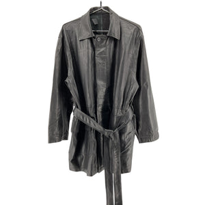 Fear Of God Classic Black Belted Leather Coat Size M
