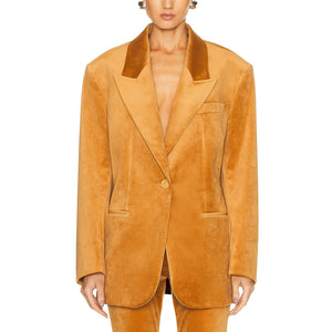 Acne Studios Yellow Polyester Single Button Blazer Size 40