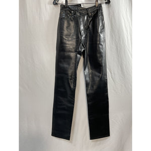 Agolde 'Criss Cross' Black Cowhide Straight Pants Size 23