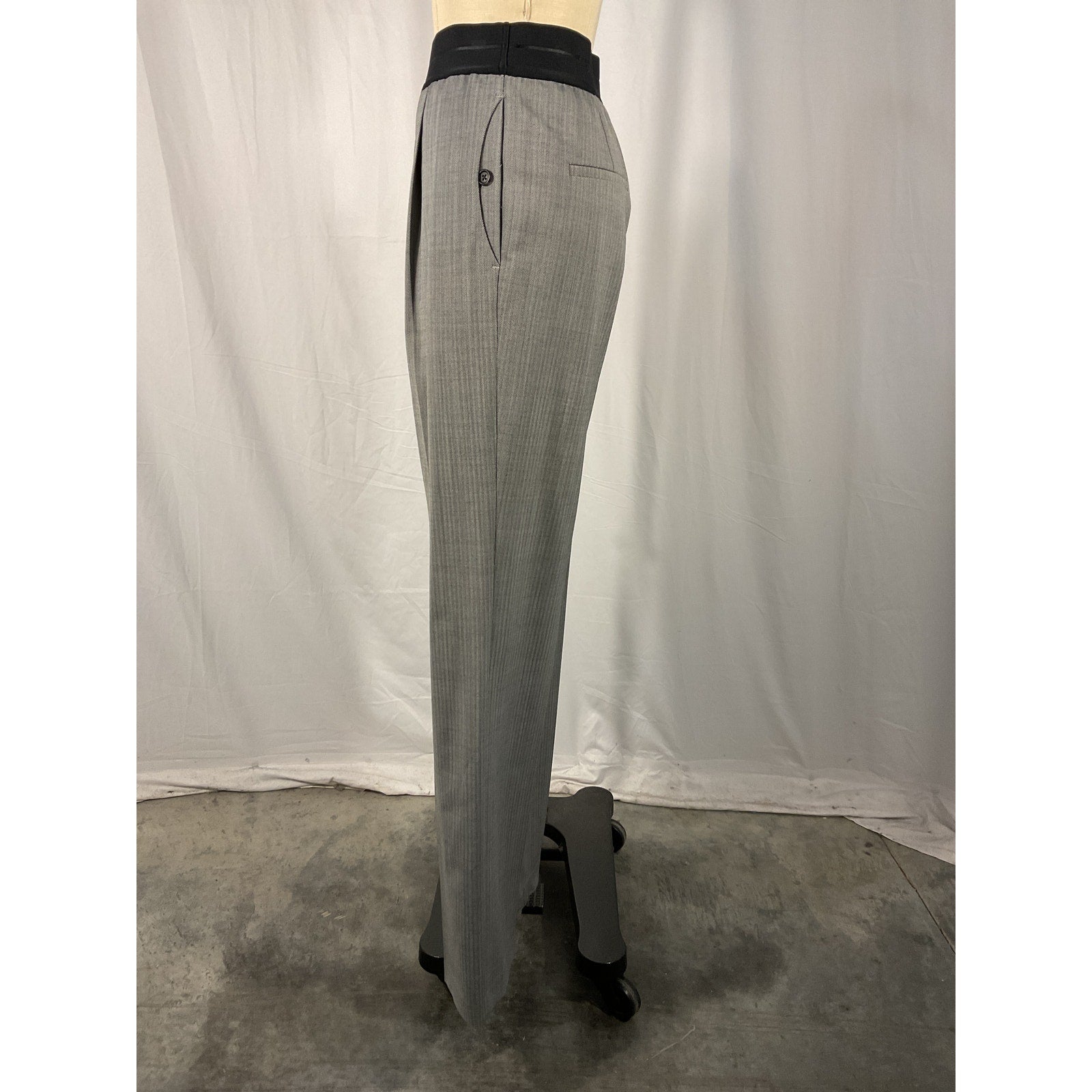 Helmut Lang Black Polyester Pull On Suit Pant Size 4