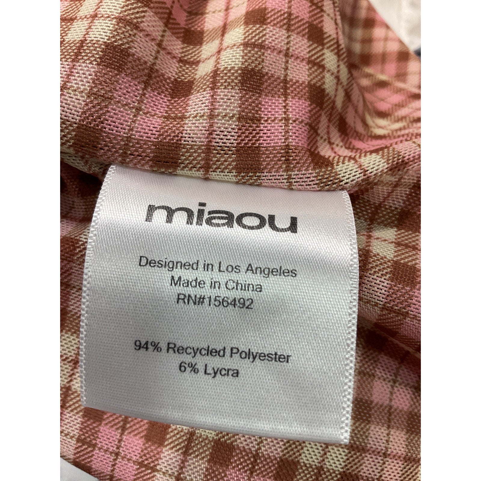 Miaou 'Imogene' Pink Corset Cowl Neck Top Size M