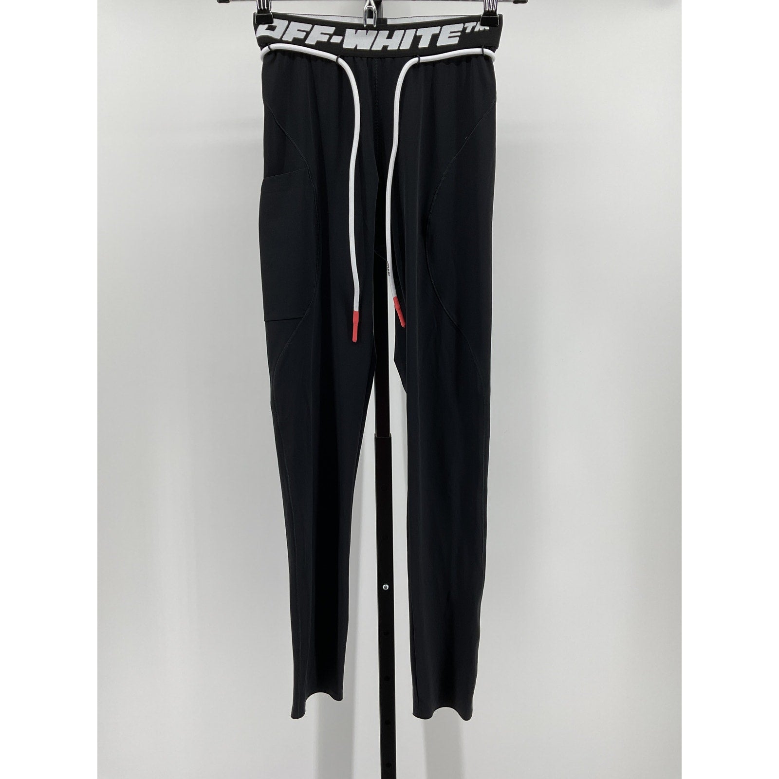 Off-White Athletic Logo Black Polyamide Band Leggings Size 4