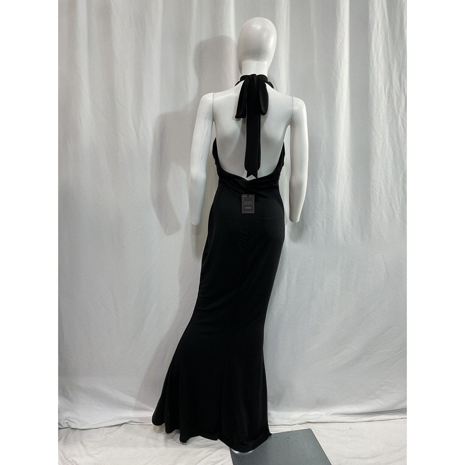Michael Costello x Revolve 'Cross' Black Front Cut Out Halterneck Maxi Dress Size M - NWT
