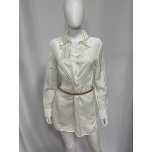 Atoir 'Aversion' White Collared Long Sleeve Dress Size S