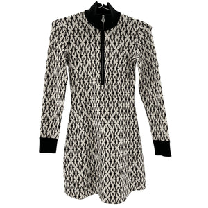 Maje Royal Multicolor Zip Up Sweater Dress Size 34