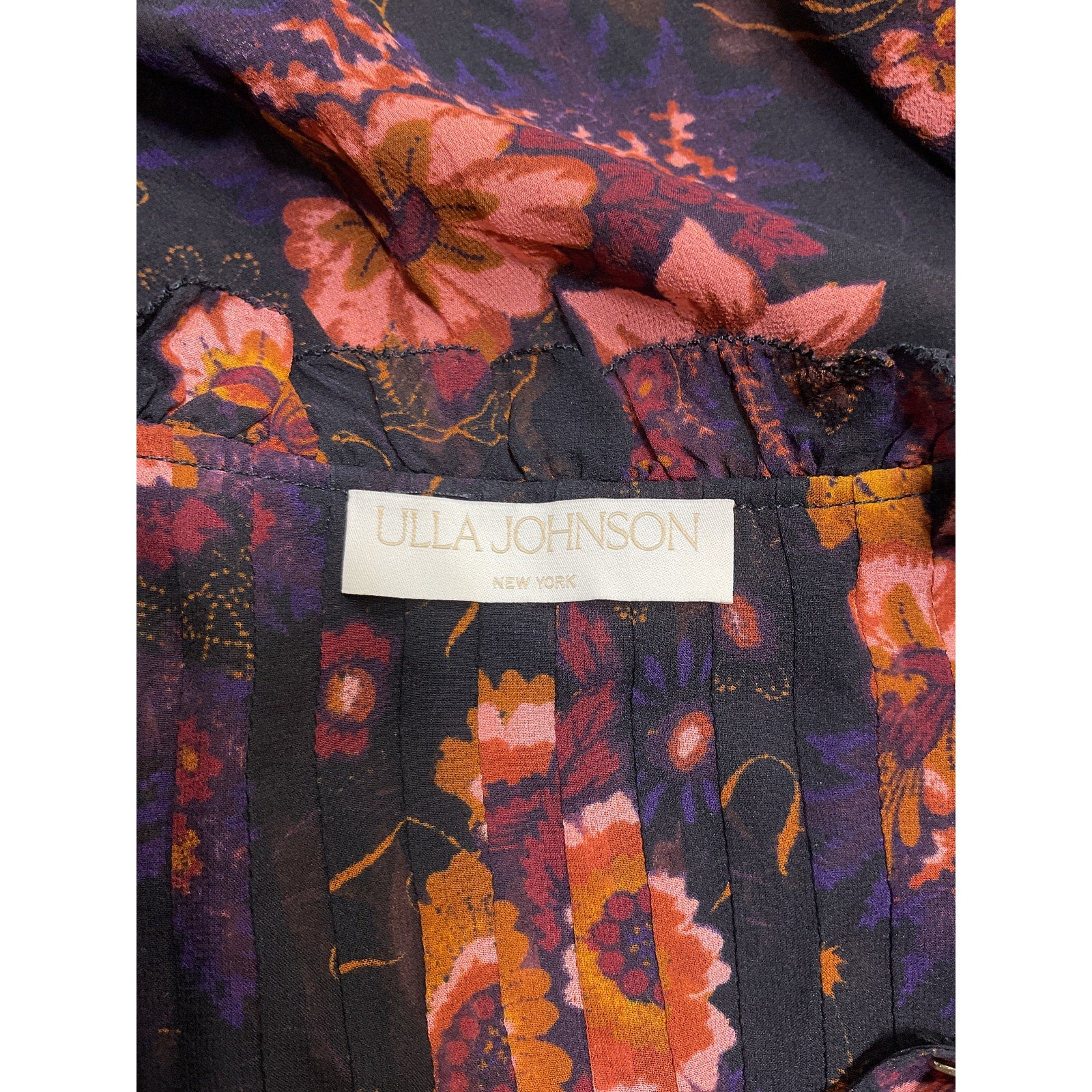 Ulla Johnson 'Miray' Black Silk Blouse Size 0