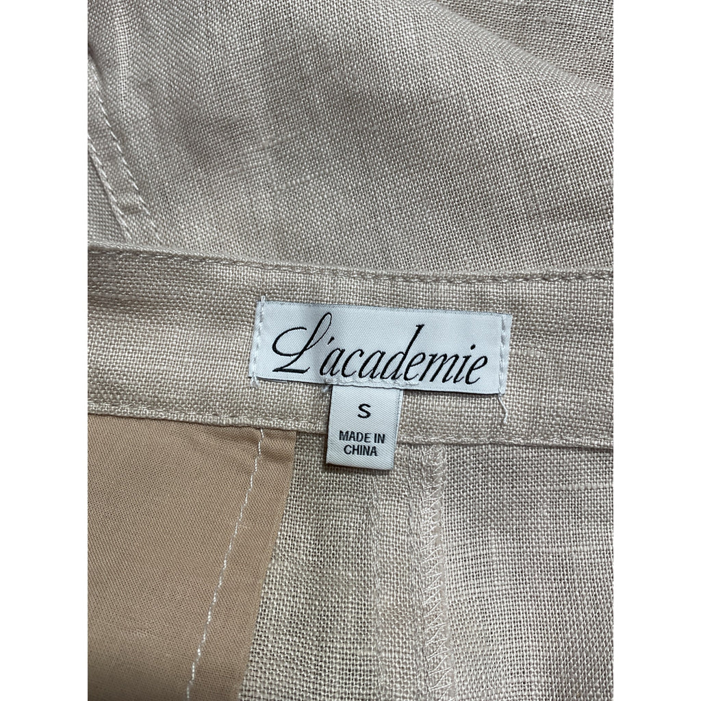 L'Academie 'Allana' Beige Linen Skort Size S