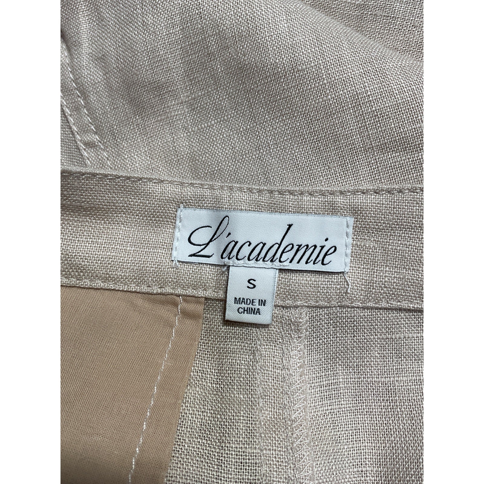 L'Academie 'Allana' Beige Linen Skort Size S