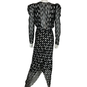 Ronny Kobo Metallic Black Astrid Dress Size M