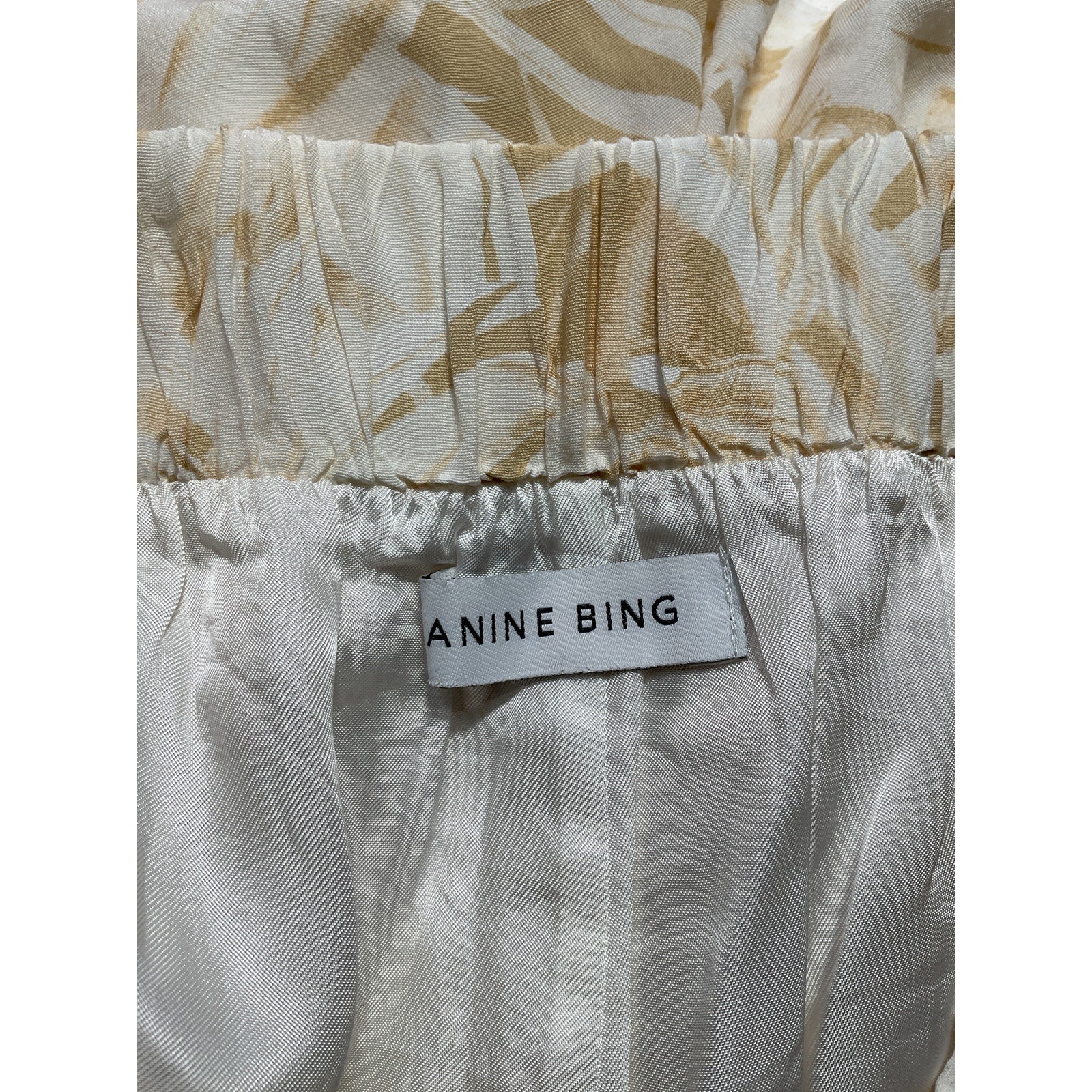 Anine Bing 'Candice' White Palm Print Shorts Size S