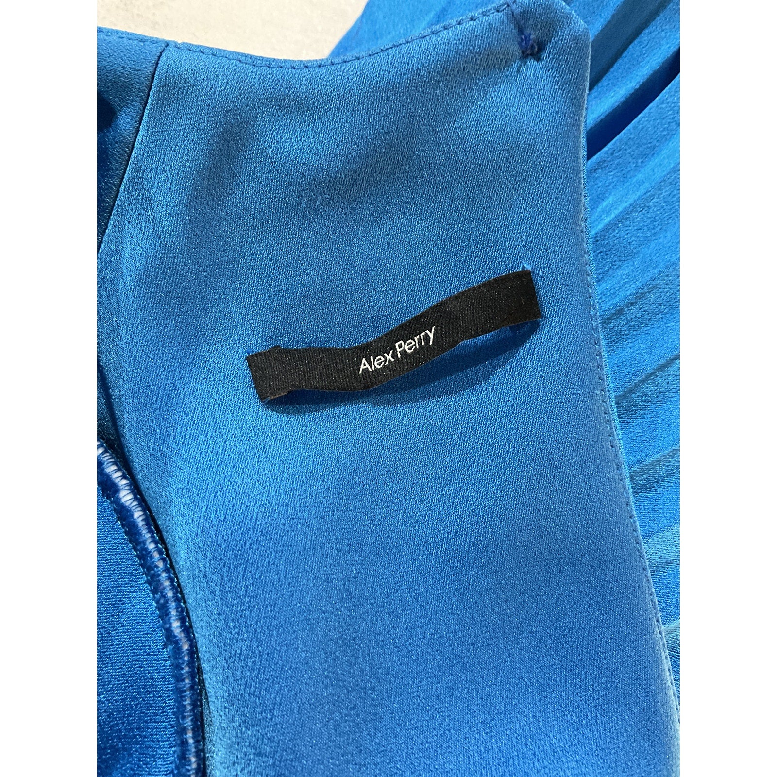 Alex Perry 'Jameson' Blue Triacetate Diamond Back Mini Dress Size 4