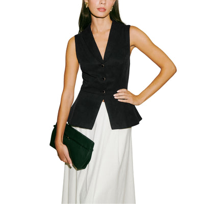 Reformation Tailored Black Oakley Vest Size 2