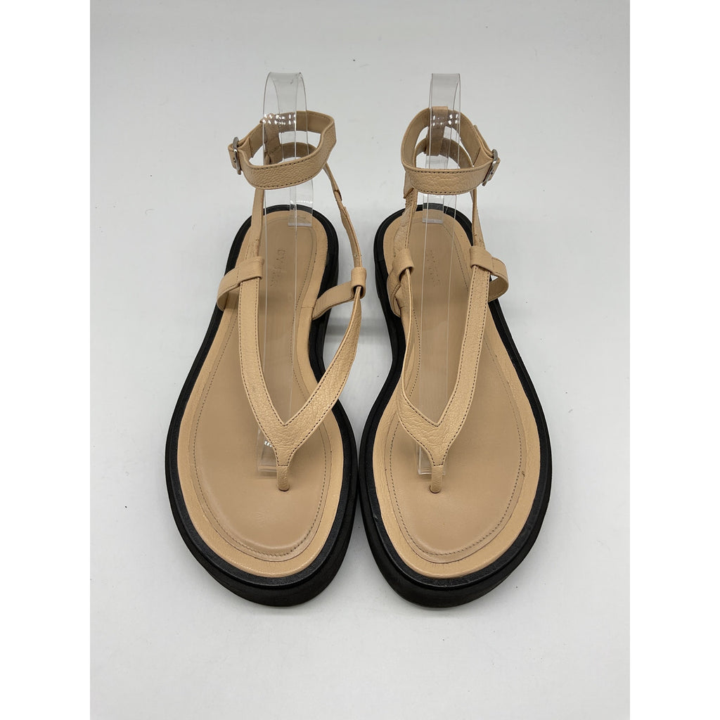 By Far 'Cece' Beige Leather Grained Sandal Size 8