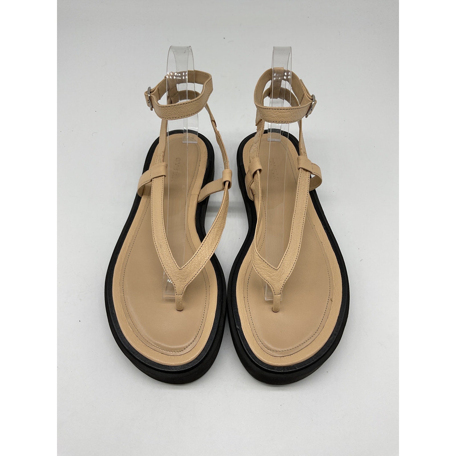 By Far 'Cece' Beige Leather Grained Sandal Size 8