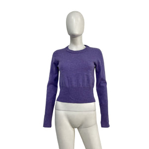 Autumn Cashmere Luxurious Hyacinth Cropped Crewneck Sweater Size S