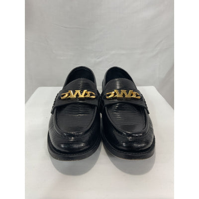 Alexander Wang 'Carter' Black Croc-Embossed Leather Loafers Size 8