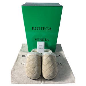 Bottega Veneta Quilted Cream Reggie Slippers Size 38