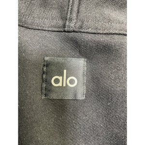 Alo Yoga 'Hazy' Black Cotton Mock Neck Pullover Size S