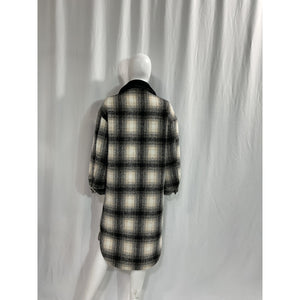 Apparis 'James' Tan Plaid Faux Fur Collar Coat Size XS