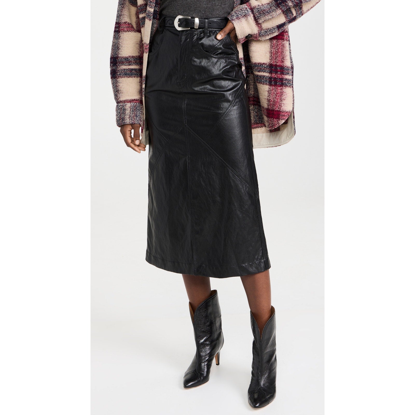 Isabel Marant '�toile' Black Polyurethane Cecilia Skirt Size 36
