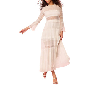 Loveshackfancy 'Rosney' Beige Polyester Lace Maxi Dress Size 6