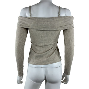 Simkhai Ribbed Heather Grey Piper Top Size S