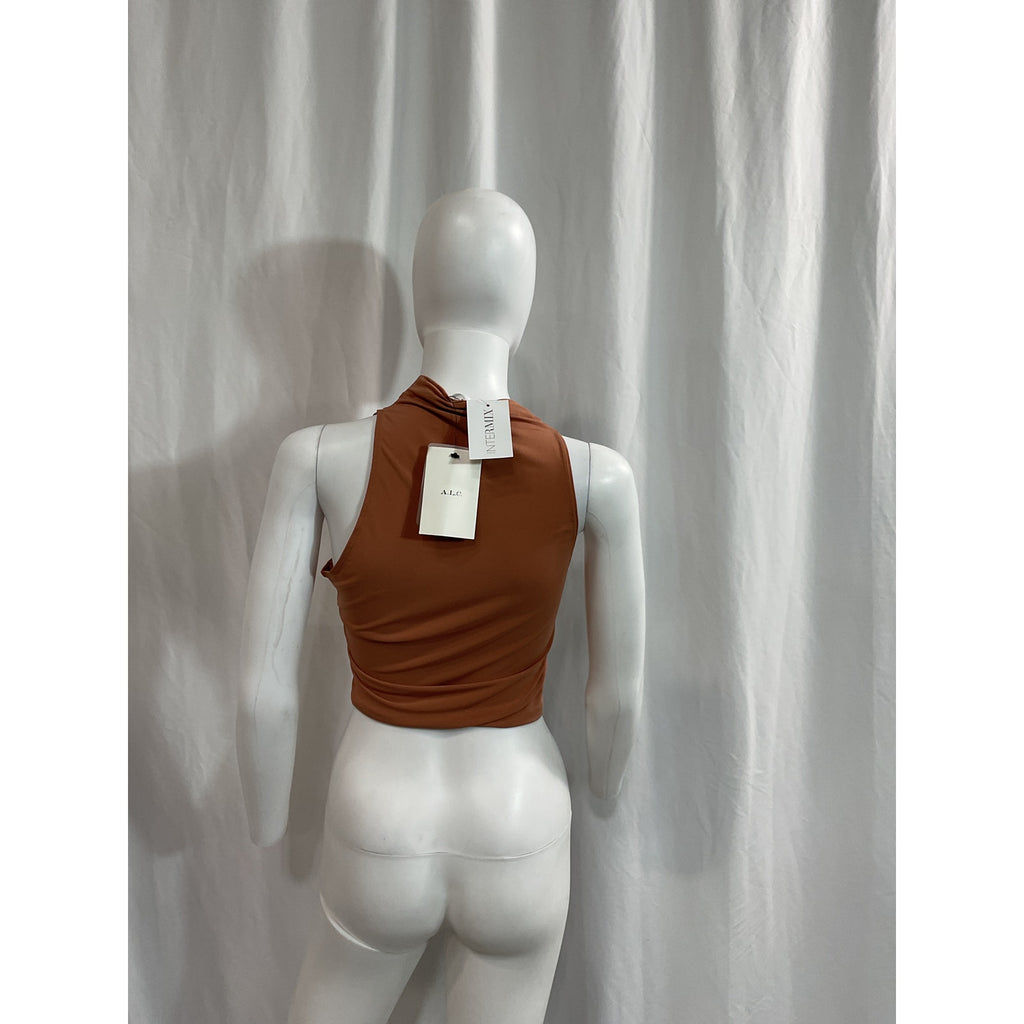 A.L.C. 'Easton' Brown Sleeveless Mockneck Crop Top Size S - NWT