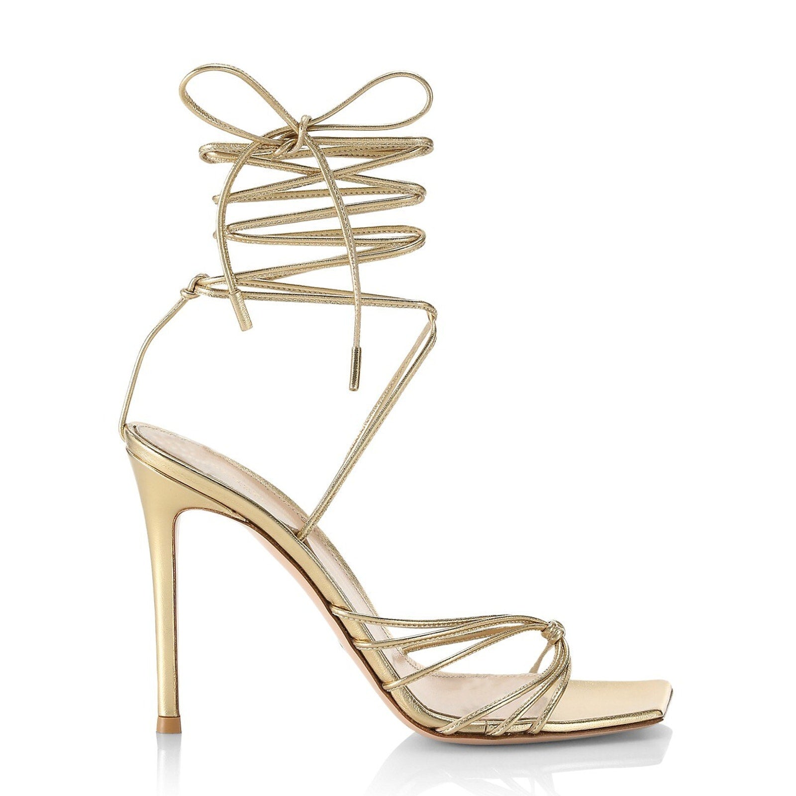 Gianvito Rossi 'Metallic' Gold Leather Sandals Size 6