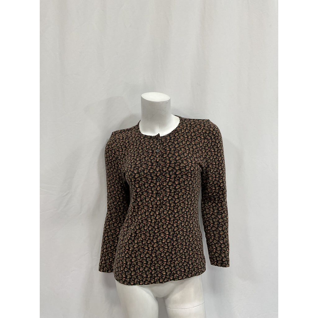 D�en 'Paola' Black Cotton Tee Size M