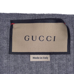 Gucci Ribbed Grey Logo Strap Crop Top Size S