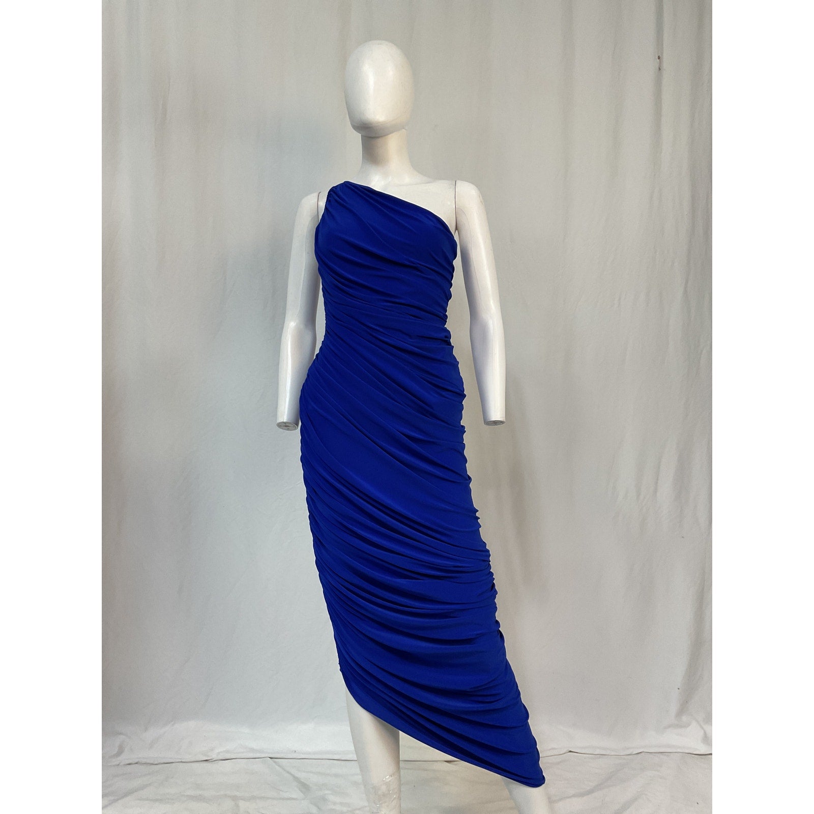 Norma Kamali 'Diana' Blue Polyester Gown Size XS