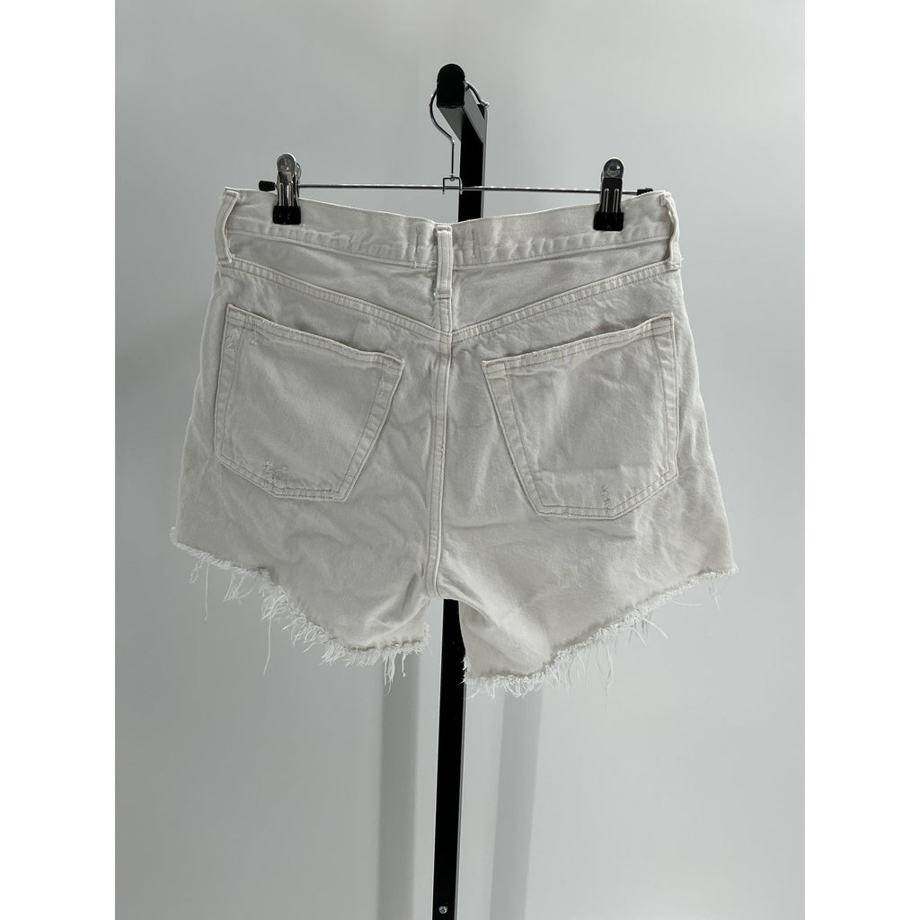 Agolde Parker White Cotton Long Short Size 26