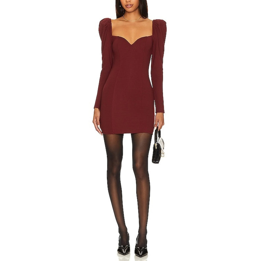 Majorelle 'Fleur' Brown Rayon Mini Dress Size S