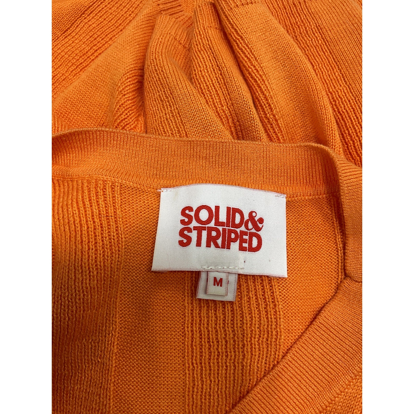 Solid & Striped Orange The Cropped Carson Rib Knit Tank Top Size M