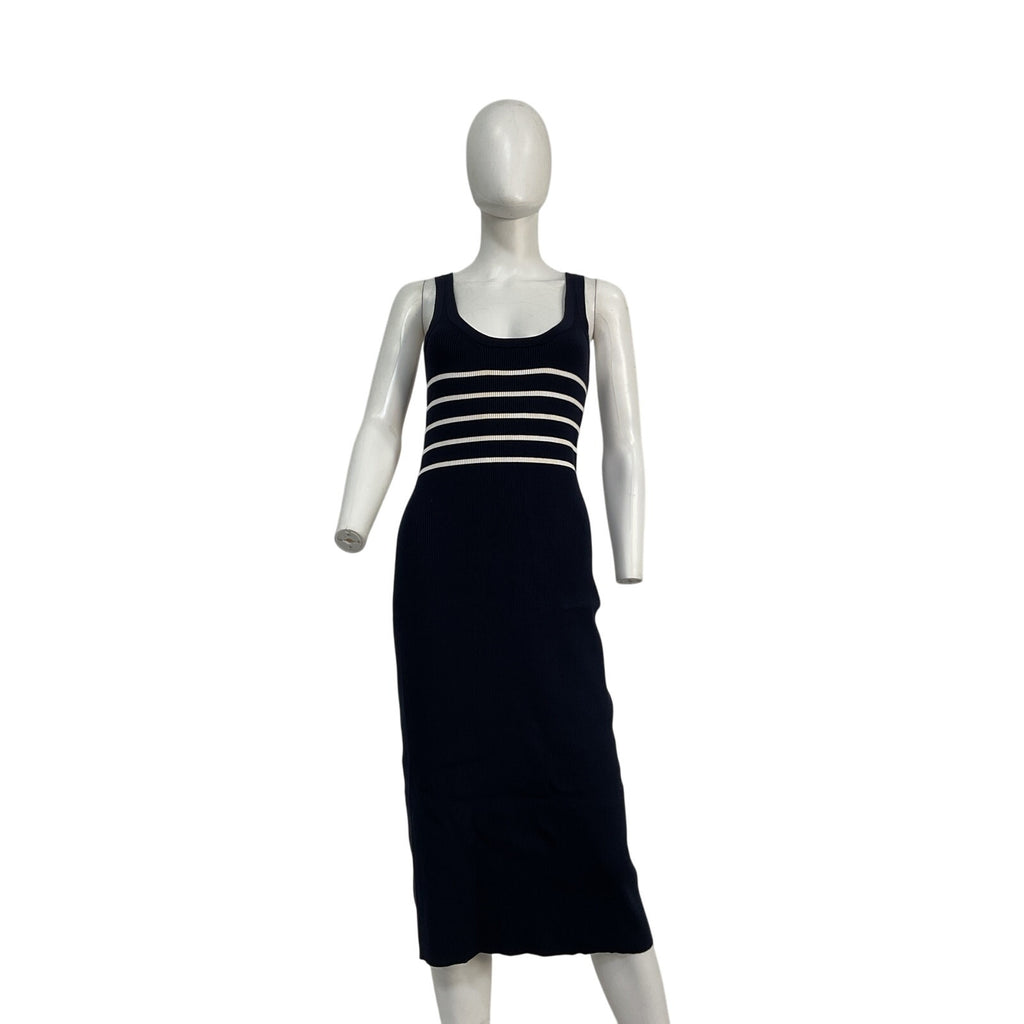 Hatch 'The Kristen' Blue Viscose Ribbed Knit Tank Dress Size 3