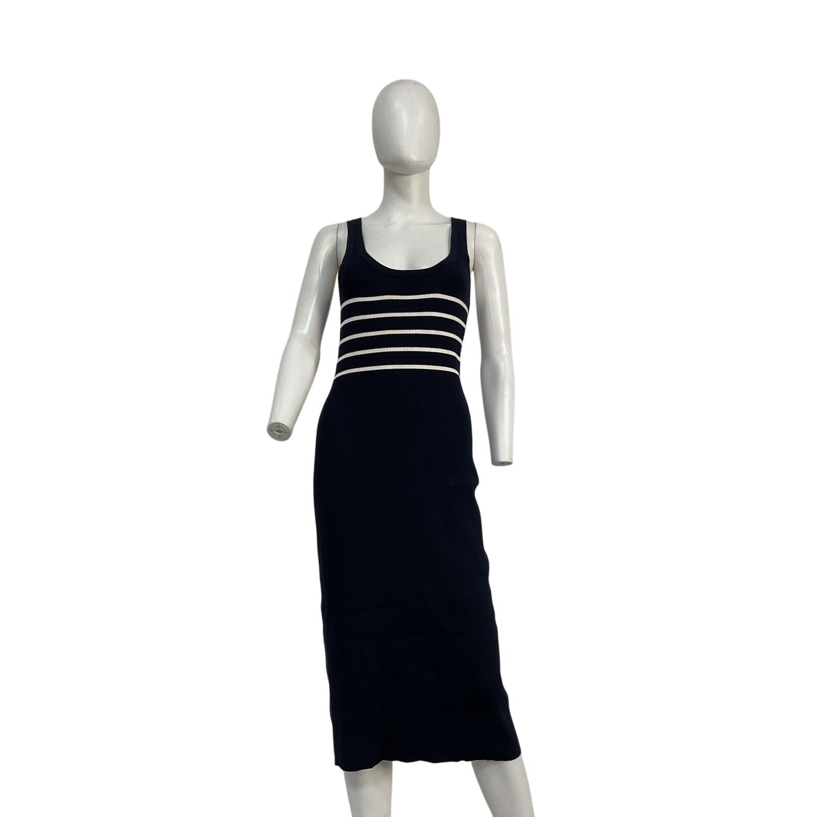 Hatch 'The Kristen' Blue Viscose Ribbed Knit Tank Dress Size 3