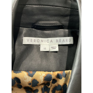 Veronica Beard 'Nevis' Black Leather Jacket Size 12