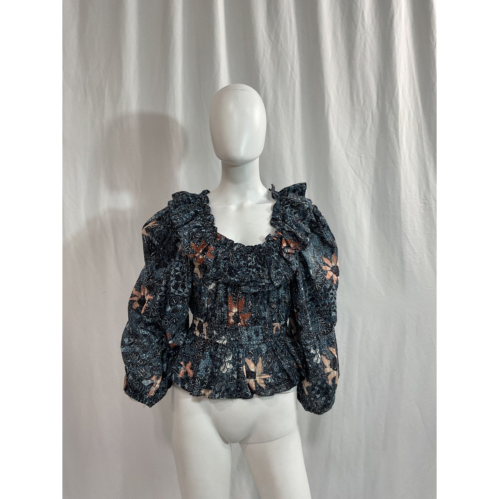 Ulla Johnson 'Asmara' Blue Blouse Size 4