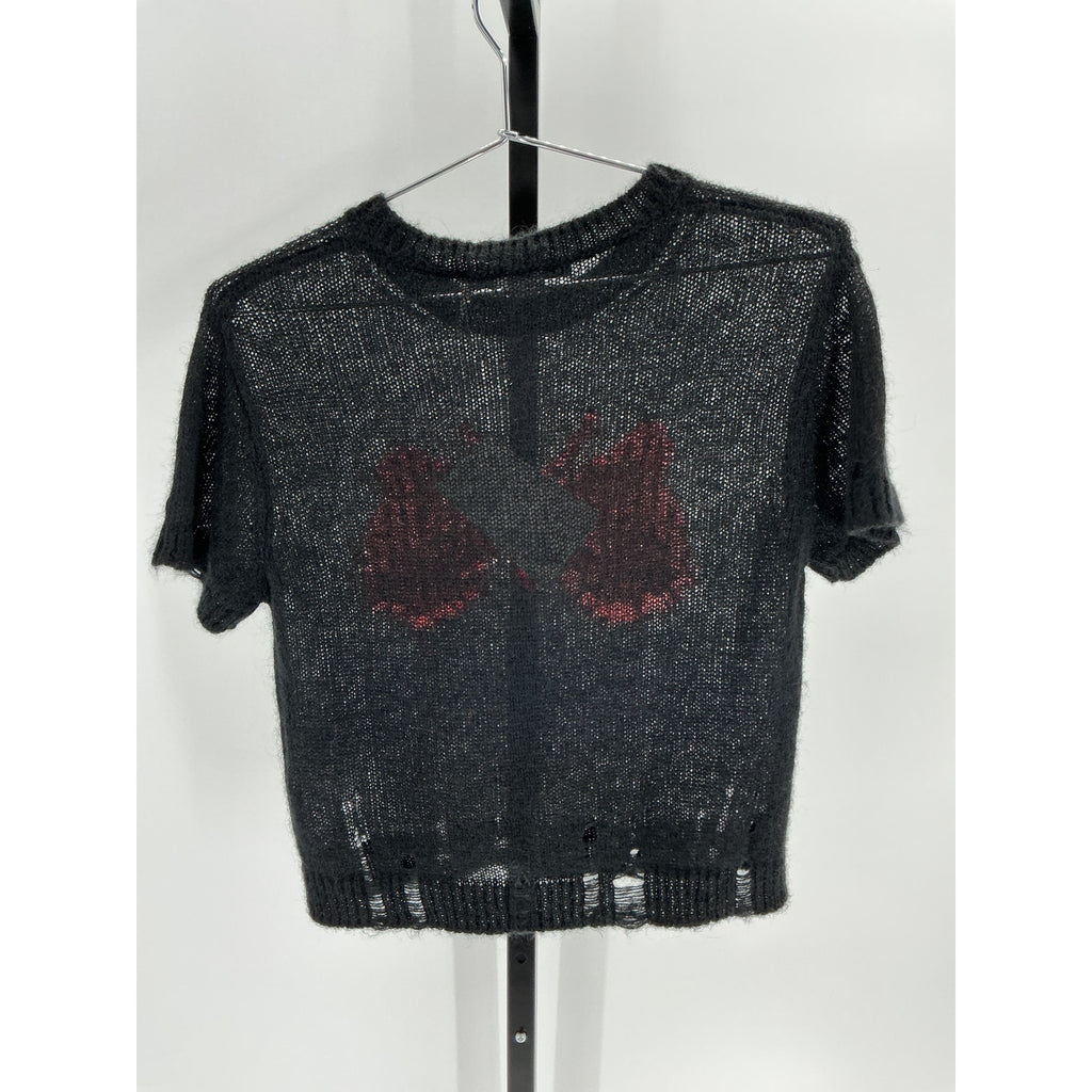 Acne Studios 'Butterfly' Black Acrylic Tee Size M - NWT