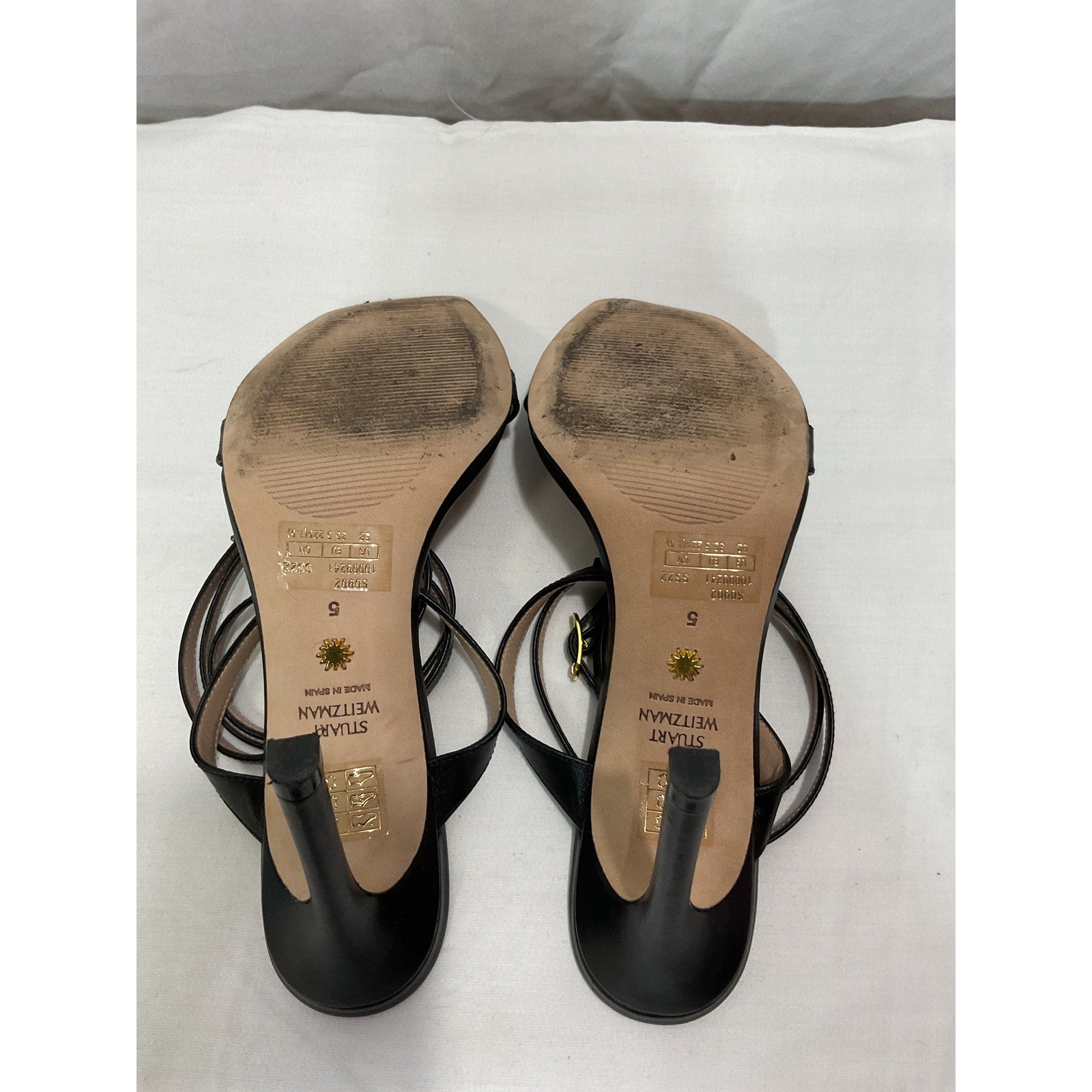 Stuart Weitzman 'Ellsie' Black 100 Lace-Up Sandal Size 5