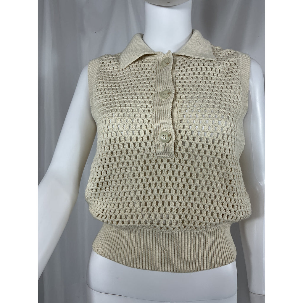 Frame 'The Polo' White Cotton Vest Size M - NWT