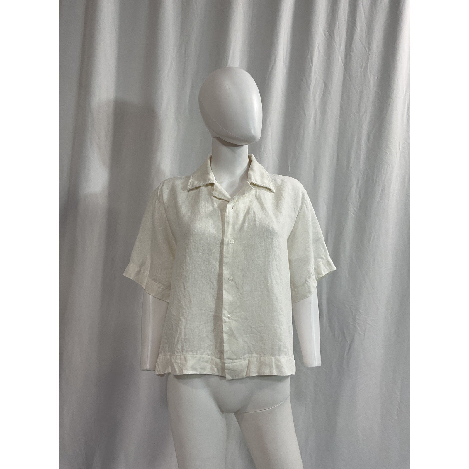 Mikoh 'Busan' White Linen Button Up Blouse Size S