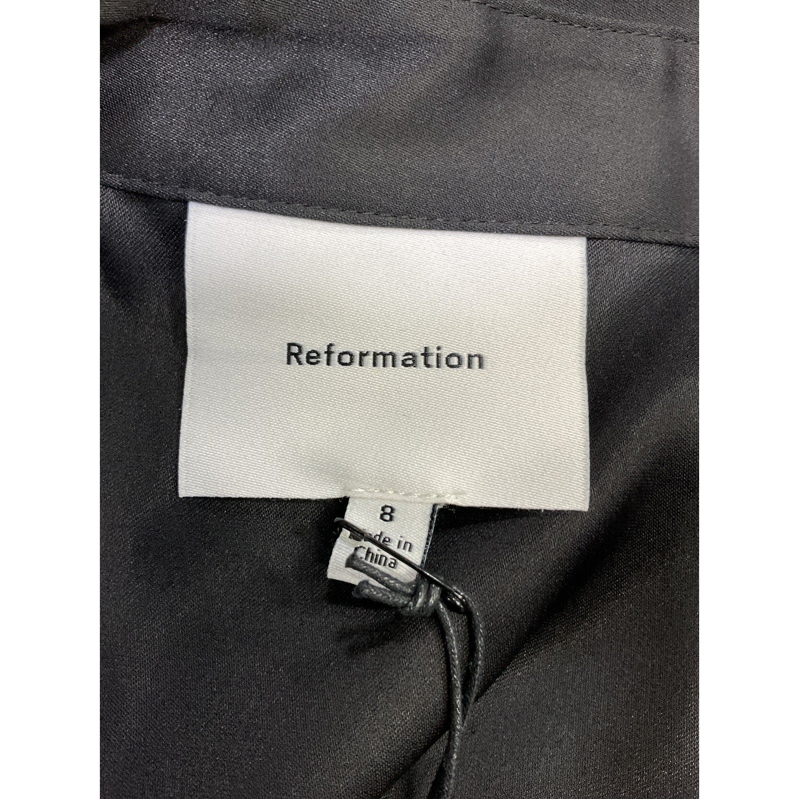 Reformation 'Jodie' Black Satin Top Size 8
