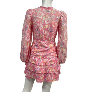 LoveShackFancy Floral Pink Party Bash Kari Mini Dress Size 2