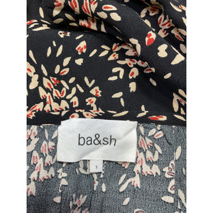 Ba&Sh 'Volver' Black Viscose Floral Print Mini Dress Size S