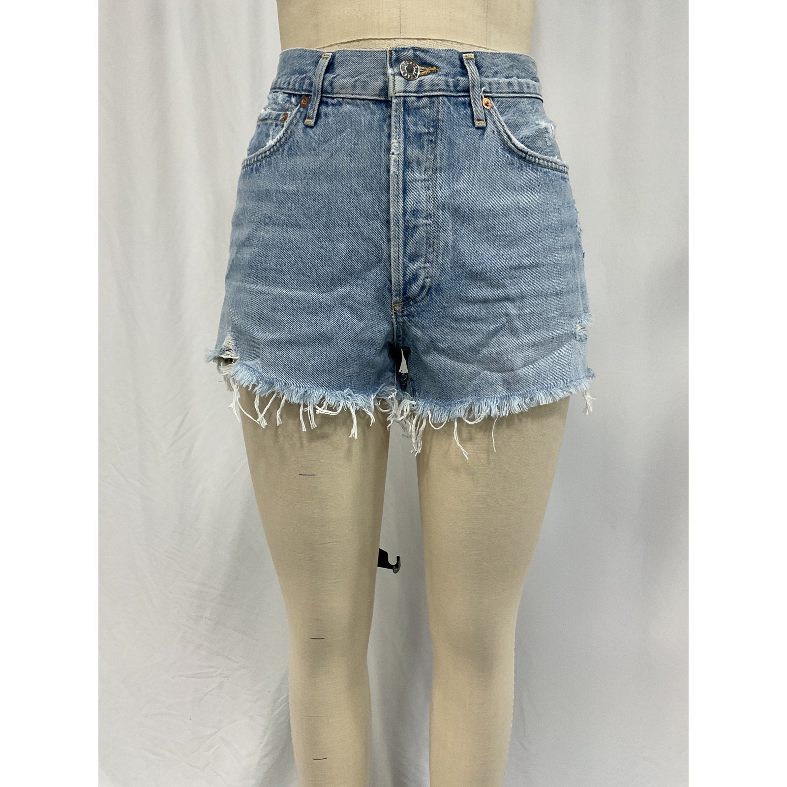 Agolde 'Parker' Blue Cotton Vintage Cut Off Short Size 29