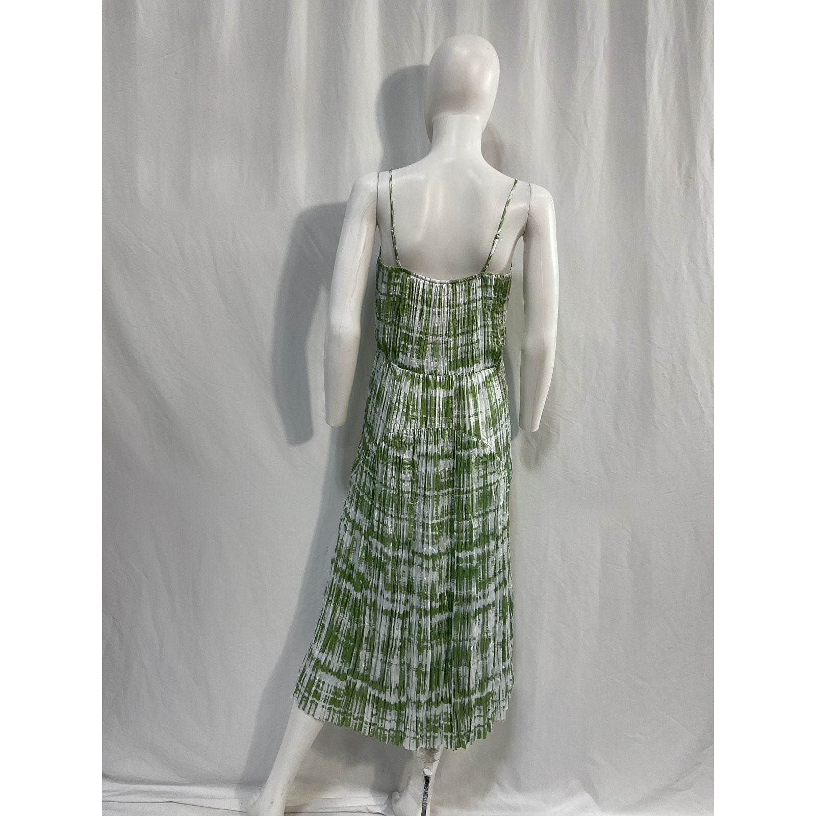 Vince 'Tie-Dye' White Polyester Ruched Silk Midi Dress Size S
